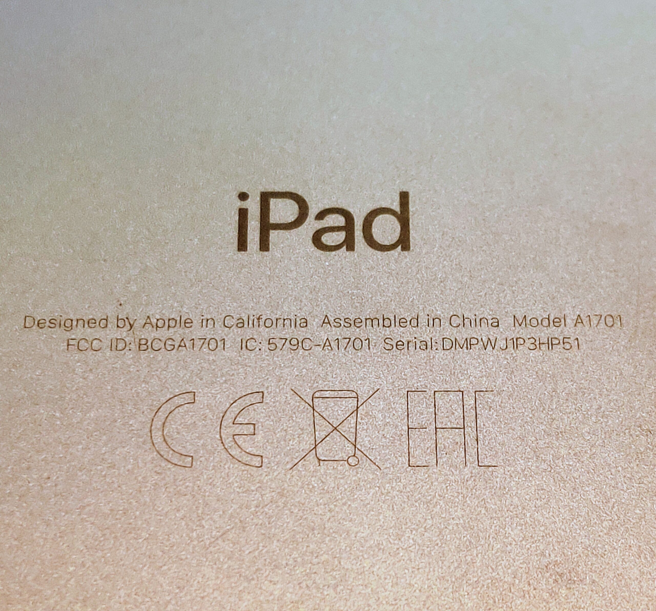 iPad text - designed in California - Assembled in China